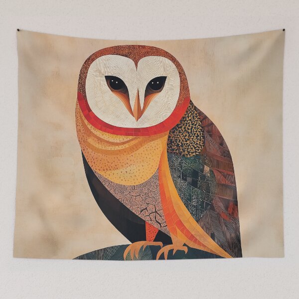 Item preview, A beautiful artistic design of a barn owl with a radial composition. designed and sold by HEMRO.