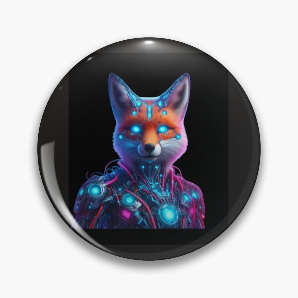 Item preview, Fox with Neon Eyes – Futuristic Digital Art designed and sold by Ulla22.