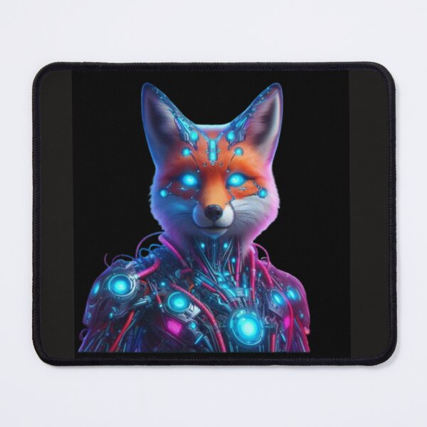 Item preview, Fox with Neon Eyes – Futuristic Digital Art designed and sold by Ulla22.
