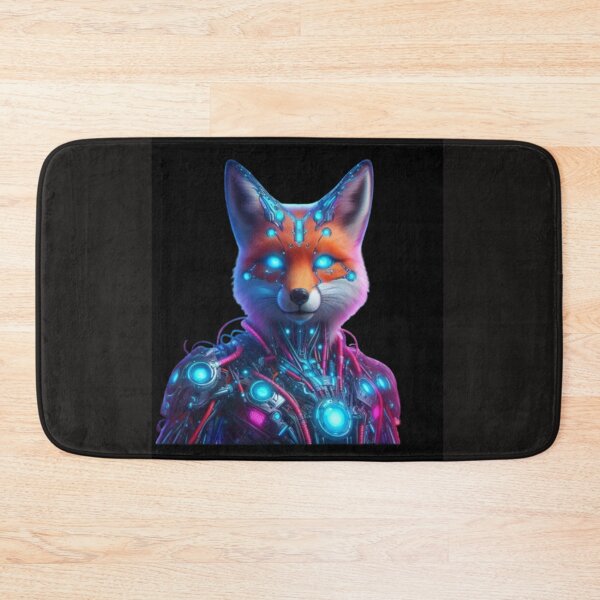 Item preview, Fox with Neon Eyes – Futuristic Digital Art designed and sold by Ulla22.