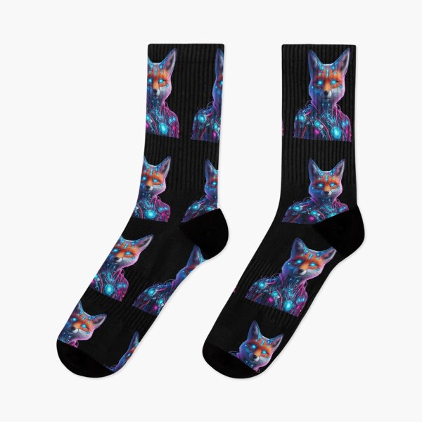 Item preview, Fox with Neon Eyes – Futuristic Digital Art designed and sold by Ulla22.