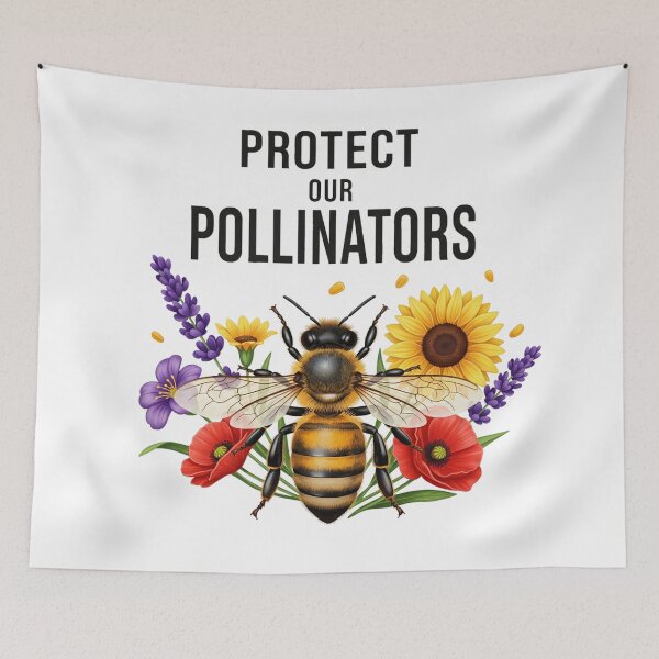 Item preview, Protect Our Pollinators - Bee & Floral Conservation Design designed and sold by ART-POD-PL.