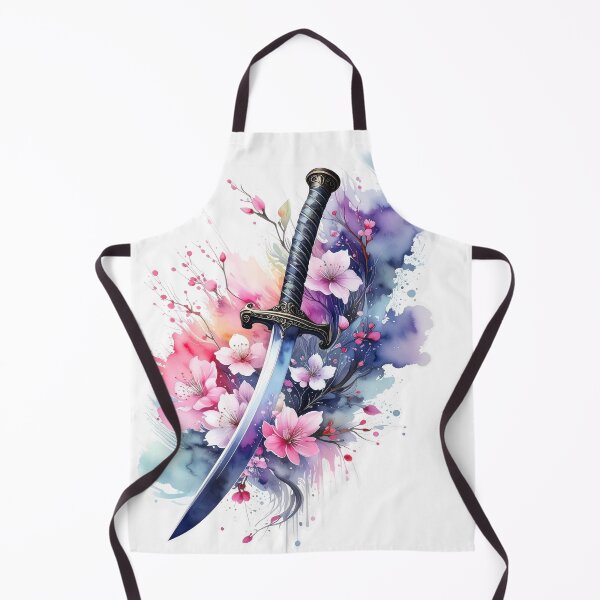 Item preview, Dagger sword with cherry blossoms and bright watercolors designed and sold by LiskoDesign.