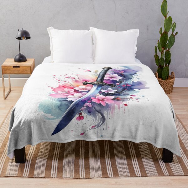 Item preview, Dagger sword with cherry blossoms and bright watercolors designed and sold by LiskoDesign.