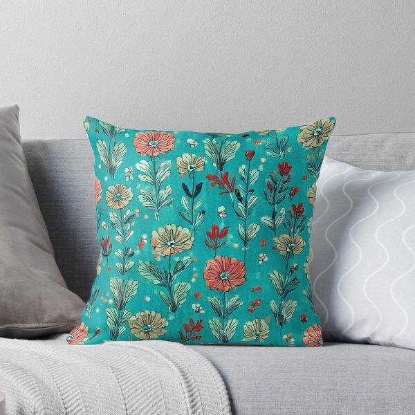 Item preview, Vintage Floral Teal and red Seamless Pattern designed and sold by SassyArtistry.