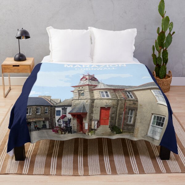 Item preview, Marazion Cornwall.  Cornish gift Kernow Travel location poster Penzance designed and sold by BarbaraGlebska.