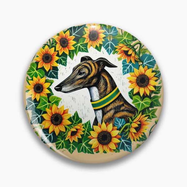 Item preview, Brindle Greyhound Sunflower designed and sold by FrictionMaxxing.
