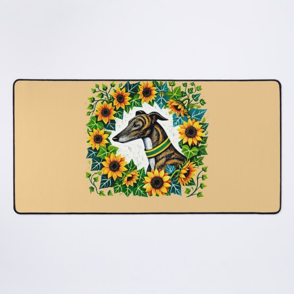 Item preview, Brindle Greyhound Sunflower designed and sold by FrictionMaxxing.