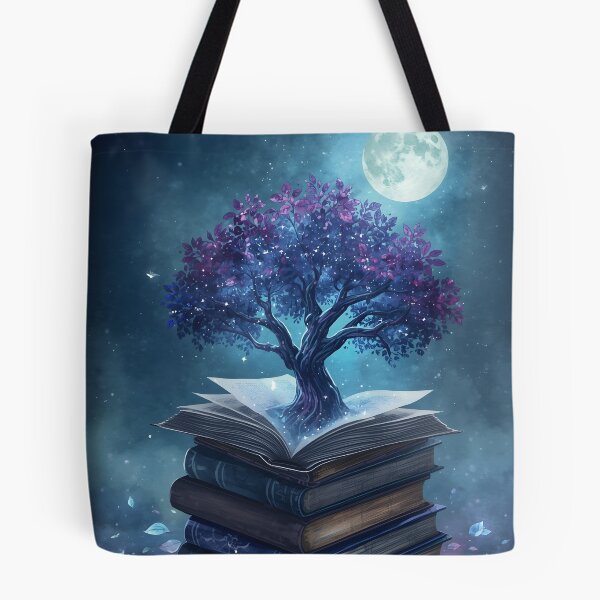 Item preview, Books and Tree of Life at Night designed and sold by The Dream Lab.