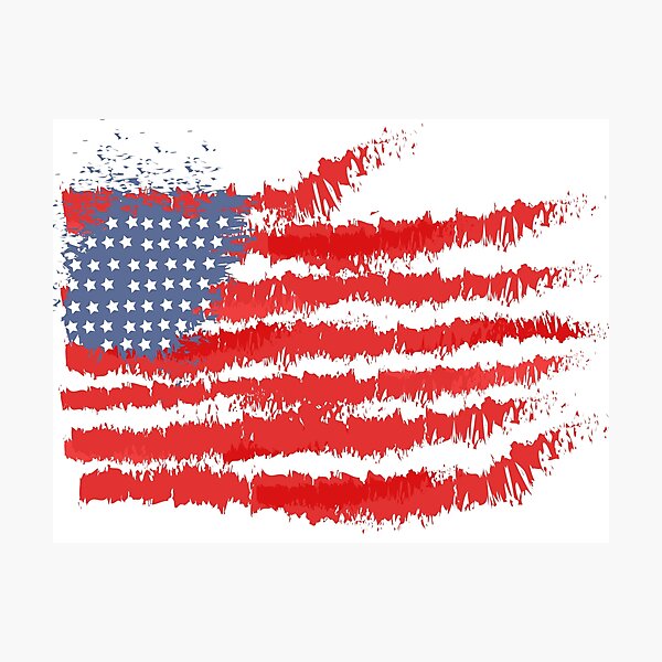 Grunge Flag of America for Patriots Photographic Print