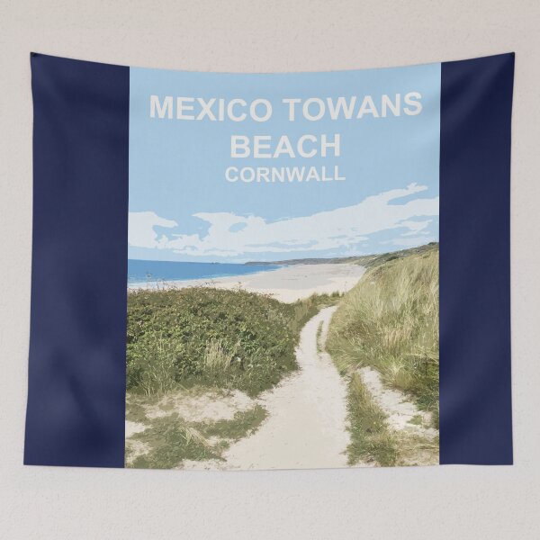 Item preview, Mexico Towans Cornwall. St Ives Bay Hayle Cornish gift Kernow Travel location poster  designed and sold by BarbaraGlebska.