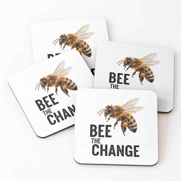 Item preview, Bee The Change - Inspirational Bee Slogan Design designed and sold by ART-POD-PL.