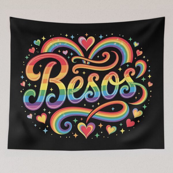 Item preview, Besos - Rainbow Gay Pride LGBT Design designed and sold by Warriorgal.
