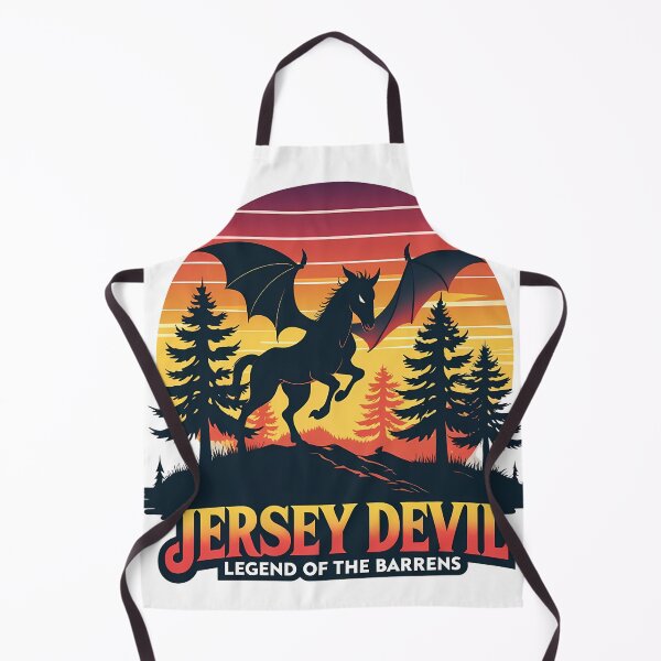 Item preview, Jersey Devil Legend of the Barrens – Retro Horror Sunset Pine Forest Folklore Illustration designed and sold by LoliDesignShop.