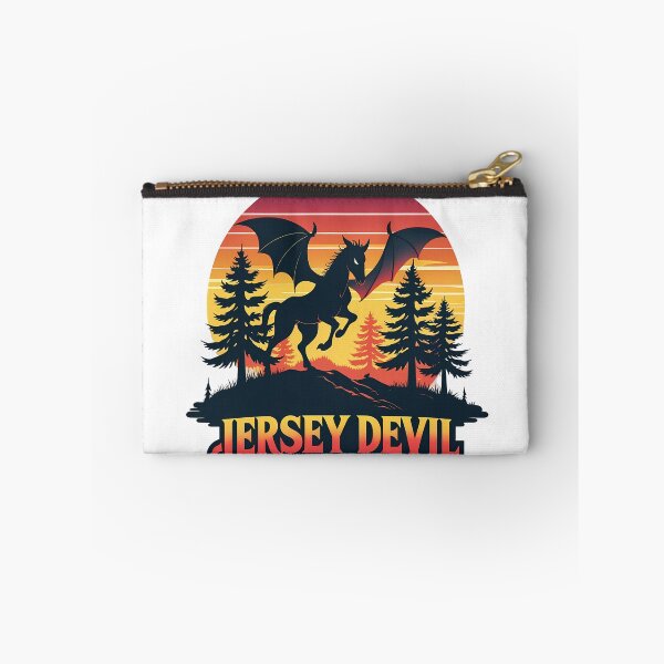 Item preview, Jersey Devil Legend of the Barrens – Retro Horror Sunset Pine Forest Folklore Illustration designed and sold by LoliDesignShop.