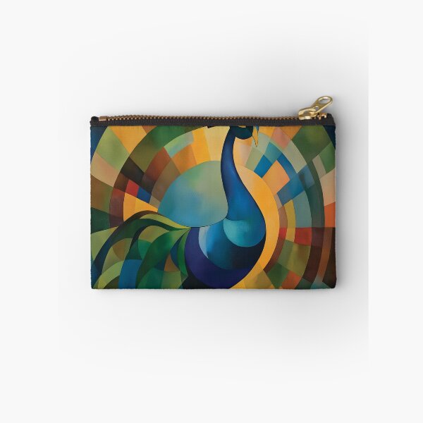 Item preview, Orphism style design of a peacock with abstract geometric shapes. designed and sold by HEMRO.