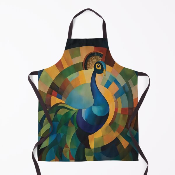 Item preview, Orphism style design of a peacock with abstract geometric shapes. designed and sold by HEMRO.