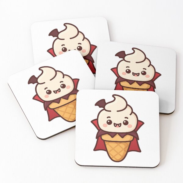 Item preview, Kawaii Halloween Vampire Ice Cream Cone Cute Spooky Dessert designed and sold by ThaiArtShop.