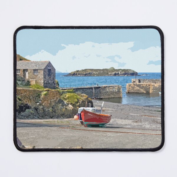 Item preview, Mullion Cove Cornwall.Lizard Peninsula Cornish gift Kernow Travel location poster designed and sold by BarbaraGlebska.