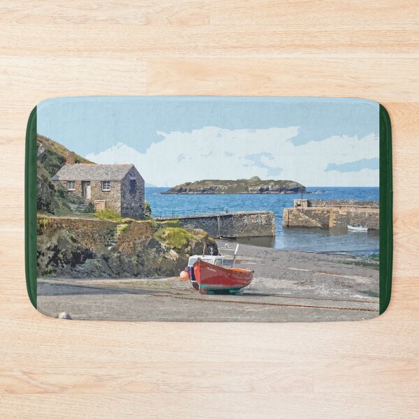 Item preview, Mullion Cove Cornwall.Lizard Peninsula Cornish gift Kernow Travel location poster  designed and sold by BarbaraGlebska.
