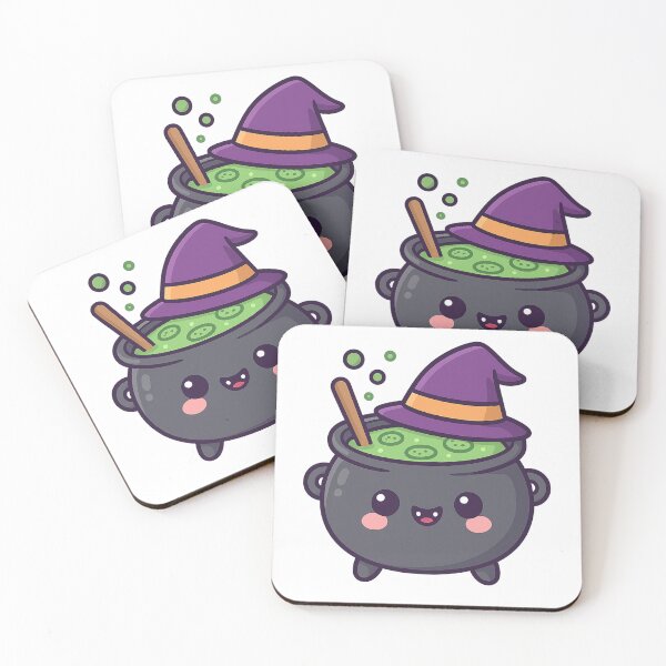 Item preview, Kawaii Halloween Witch Cauldron Cute Soup Cartoon designed and sold by ThaiArtShop.