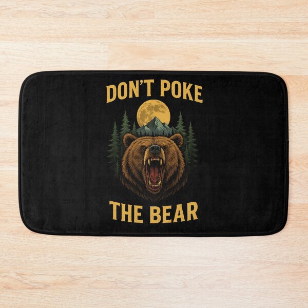 Item preview, Don't Poke The Bear – Angry Wild Grizzly Head, Mountains & Moon designed and sold by Lunaria Arts.