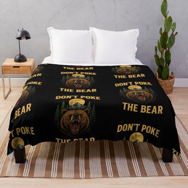 Item preview, Don't Poke The Bear – Angry Wild Grizzly Head, Mountains & Moon designed and sold by Lunaria Arts.