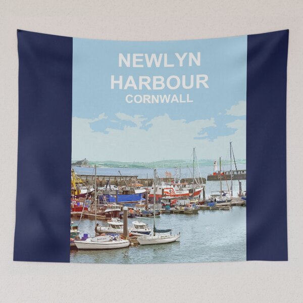 Item preview, Newlyn Cornwall.PenzanceCornish gift Kernow Travel location poster  designed and sold by BarbaraGlebska.