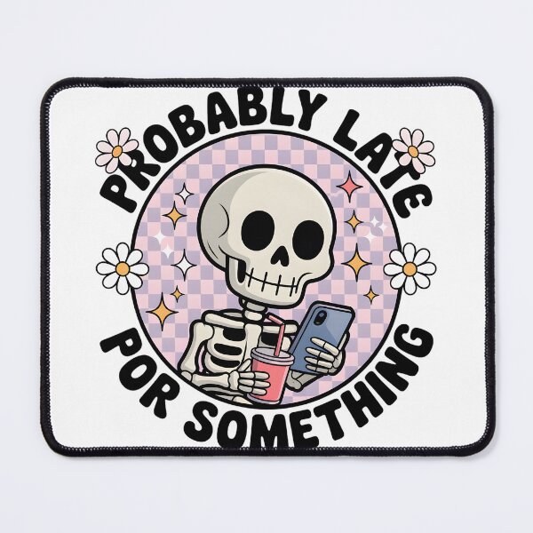 Item preview,  Probably Late Skeleton PNG - Cute Phone Drink designed and sold by Charlietule.