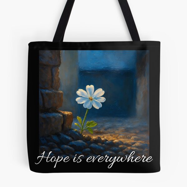 Item preview, Blooming Through Darkness – Inspirational Flower Quote Art designed and sold by Psycho-Crazy.