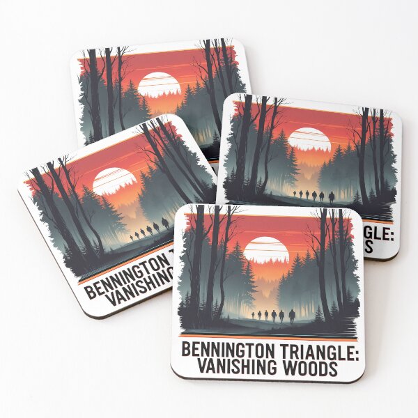 Item preview, Bennington Triangle Vanishing Woods – Retro Paranormal Vermont Forest Sunset Illustration designed and sold by LoliDesignShop.