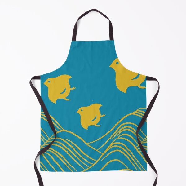 Item preview, Golden Chidori Over Waves – A Modern Japanese Pattern designed and sold by keikono.studio.