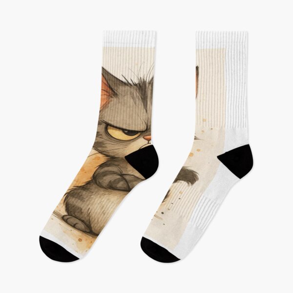 Item preview, Grumpy feline whimsical cat design artwork designed and sold by NivyasArtistry.