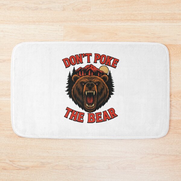 Item preview, Don’t Poke The Bear – Red Angry Grizzly Head, Mountains and Moon designed and sold by Lunaria Arts.