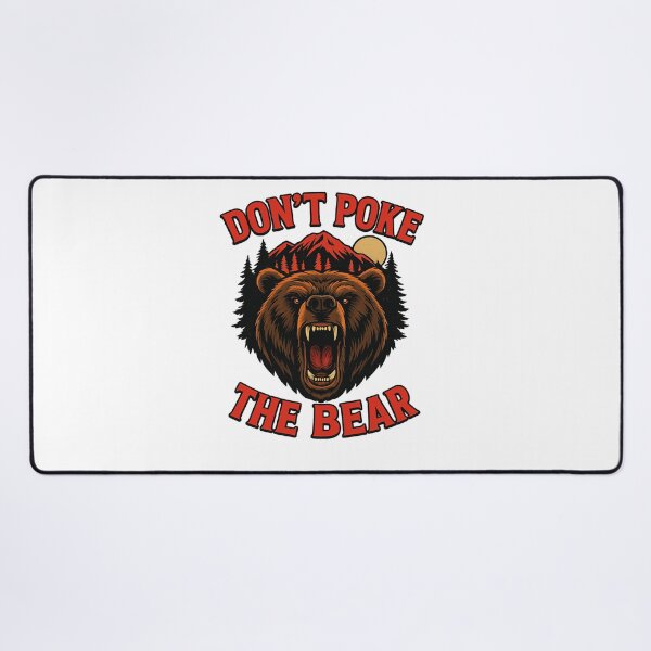 Item preview, Don’t Poke The Bear – Red Angry Grizzly Head, Mountains and Moon designed and sold by Lunaria Arts.