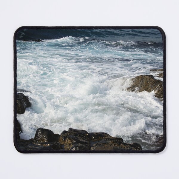 Item preview, Crashing Waves on Rocky Shoreline – Dramatic Ocean Seascape Photography designed and sold by jacoalberts.