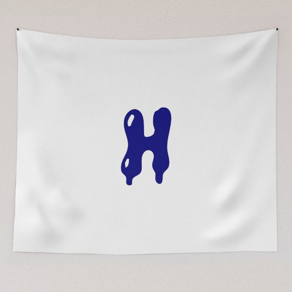Item preview, Glossy Dark Blue Liquid Letter H Typography Art designed and sold by uncoXab.