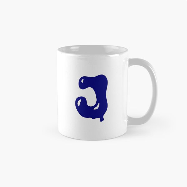 Item preview, Glossy Dark Blue Liquid Letter J Typography Art designed and sold by uncoXab.