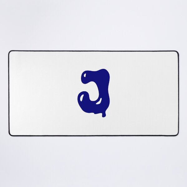 Item preview, Glossy Dark Blue Liquid Letter J Typography Art designed and sold by uncoXab.