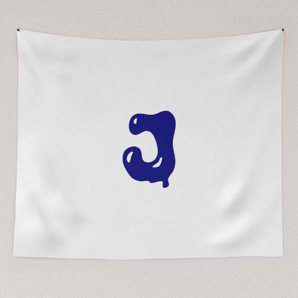 Item preview, Glossy Dark Blue Liquid Letter J Typography Art designed and sold by uncoXab.