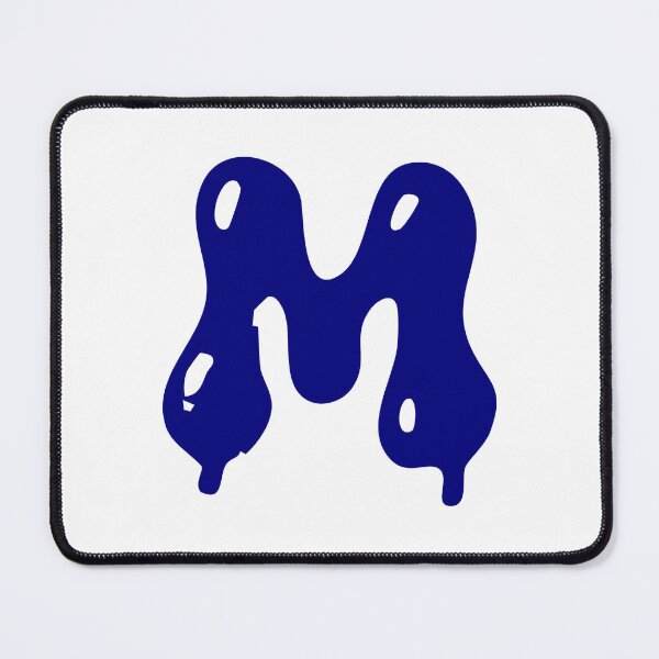 Item preview, Glossy Dark Blue Liquid Letter M Typography Art designed and sold by uncoXab.