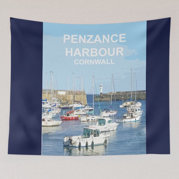Item preview, Penzance Cornwall.Cornish gift Kernow Travel location poster  designed and sold by BarbaraGlebska.