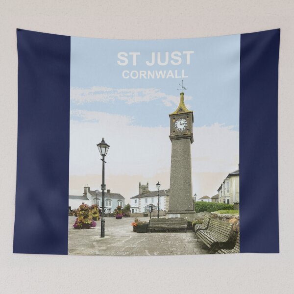 Item preview, St Just Cornwall.Cornish gift Kernow Travel location poster  designed and sold by BarbaraGlebska.