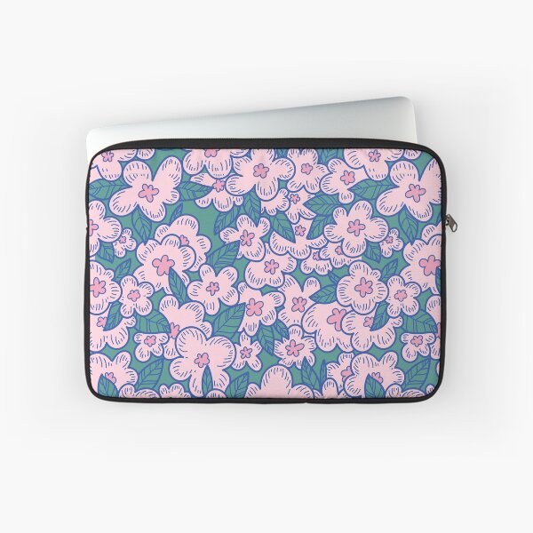 Item preview, Pink flowers drawn with a line in a seamless vector pattern designed and sold by Kizuneko.