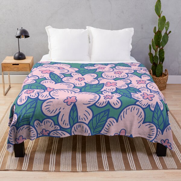 Item preview, Pink flowers drawn with a line in a seamless vector pattern designed and sold by Kizuneko.