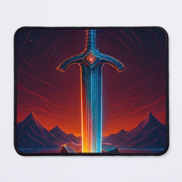 Item preview, Excalibur — Neon Ascendant | Cyberpunk Arthurian Sword Art designed and sold by Nova-Canvas.