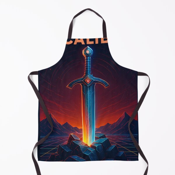Item preview, Excalibur — Neon Ascendant | Cyberpunk Arthurian Sword Art designed and sold by Nova-Canvas.