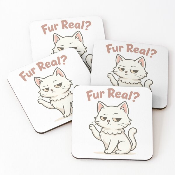 Item preview, Fur Real? Sassy White Cat designed and sold by anabear-art.