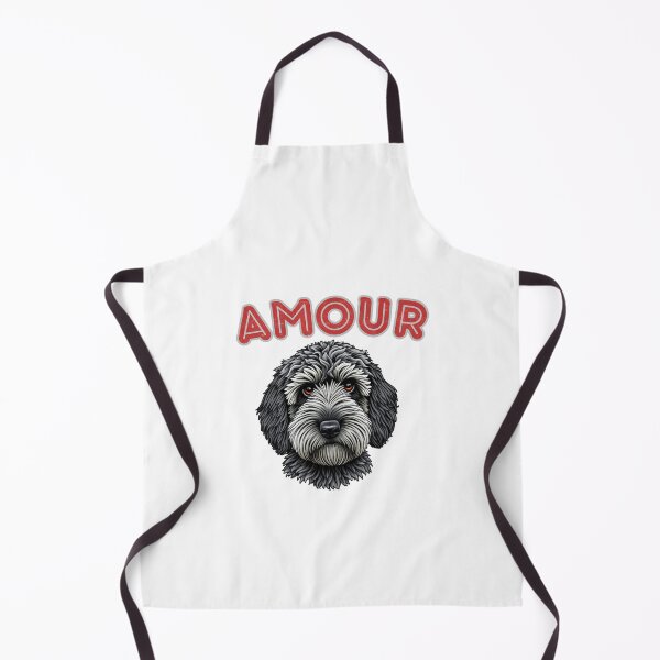 Item preview, Ilustración de un perro enamorado: un adorable labradoodle en blanco y negro designed and sold by CanvasbyCaro.