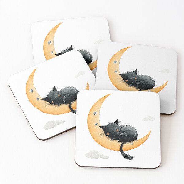 Item preview, Cat asleep on the moon designed and sold by MendaciousMina.